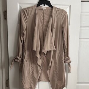 ELIANE ROSE WATERFALL LIGHTWEIGHT JACKET in Tan Size Small